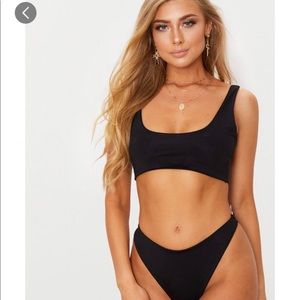 BLACK SCOOP NECK BIKINI never worn